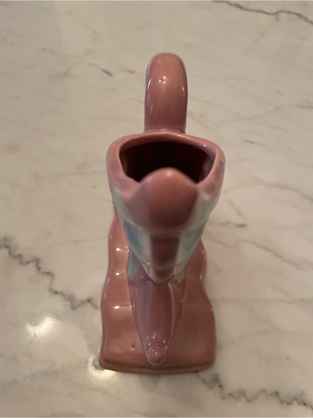 Vintage Royal Haeger R-430 Pink Blue Agate Swan Planter Vase Mid Century 1950s
